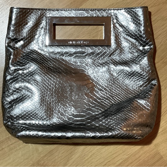 Michael Kors Metallic Silver Faux Leather, chain/strap, EUC - Picture 4 of 9